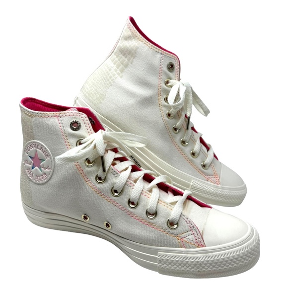 Converse Chuck Taylor High Sneakers Casual Skate Shoe Women Egret Canvas A06865C - Picture 2 of 10